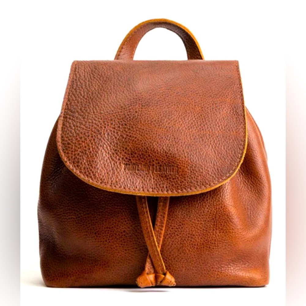 Portland Leather Bucket Backpack in Nutmeg - NWOT